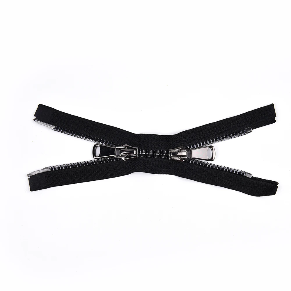 Best Selling Products Custom Jeans Zip Bags Jacket Coat Customized Open End Two Ways Autolock Thumb Puller Black Nickel Zipper