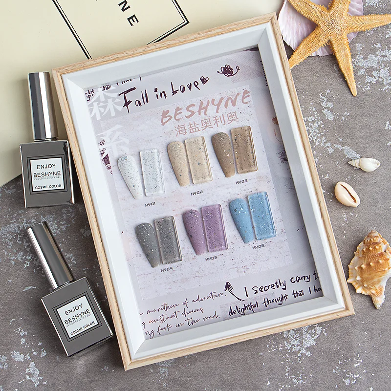 Nail kit professional Private Label soak off Beshyne UV Sea salt Oreos Nail Gel Polish