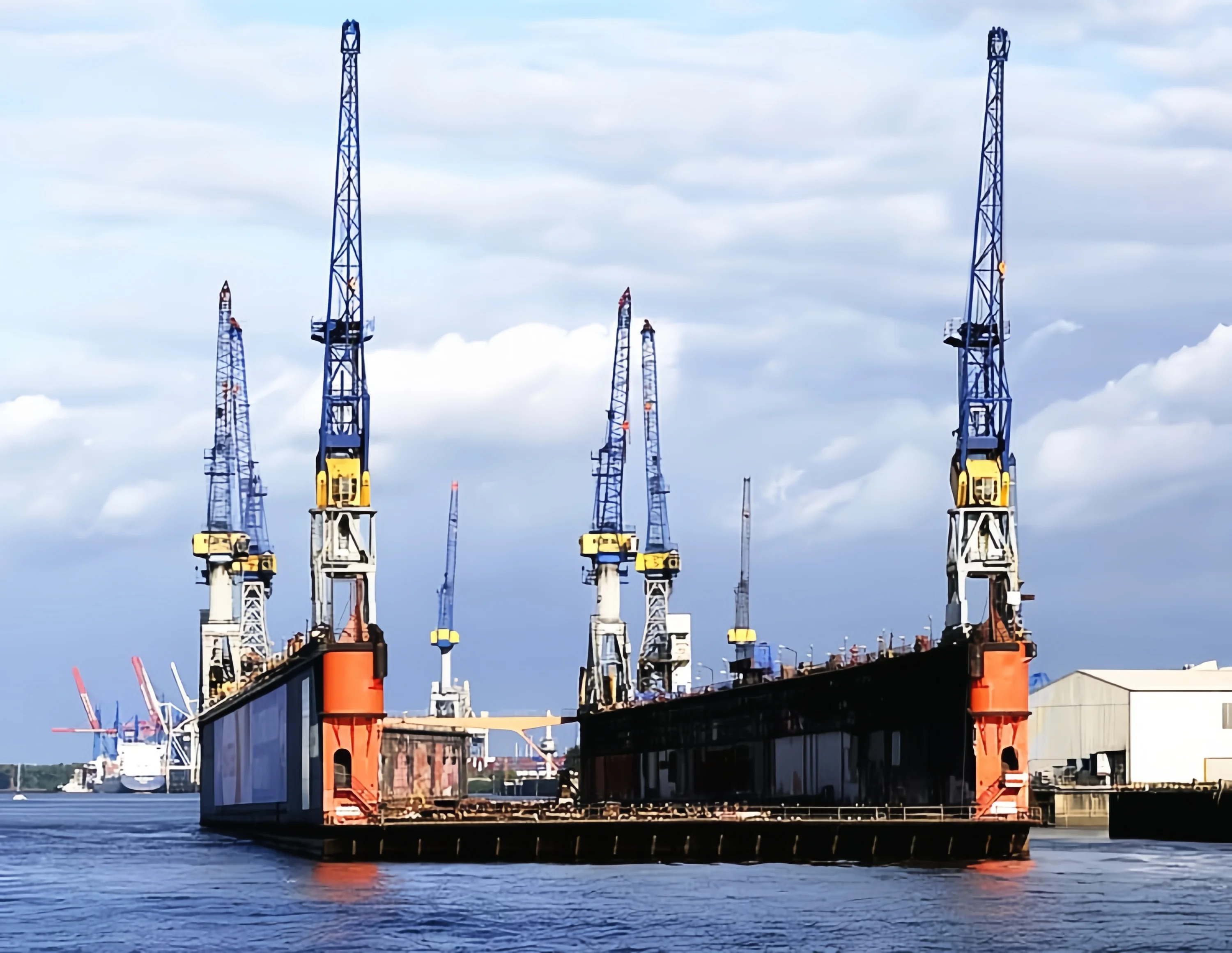 shipyard & port fiting-floating dock crane Factory straight hair high quality  floating dock crane