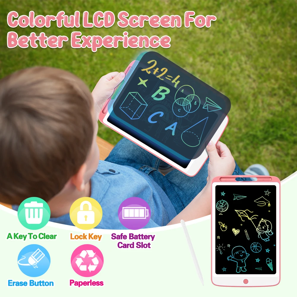 LCD Writing Tablet 10 Colorful Drawing Tablet Stationary Accessories