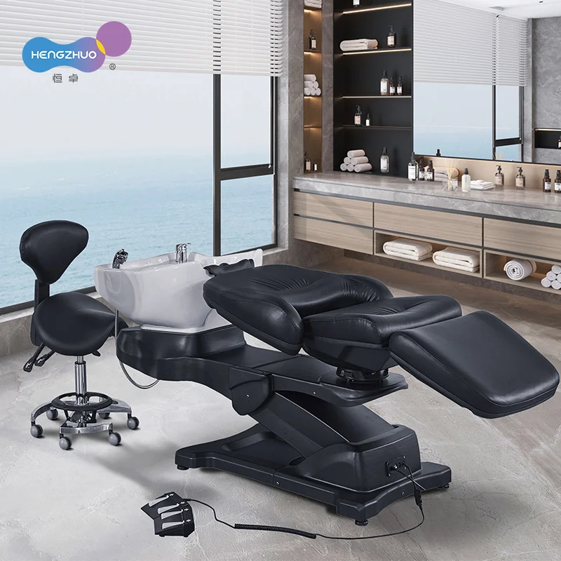 Professional 2 In 1 Electric Shampoo Bowl Bed Japanese Hair Washing Head Massage SPA Chair Hairdressing Equipment for Salon