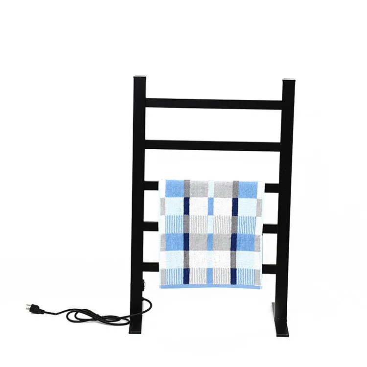Аксессуары для ванной комнаты, черная окрашенная стойка для полотенец с подогревом, электрическая грелка для полотенец в ванную комнату