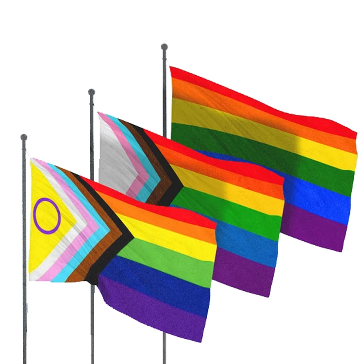 Wholesale Stock Cheap Indoor Outdoor Flying 3x5FT Custom Polyester Gay Rainbow Lesbian Transgender LGBT Pride Flags