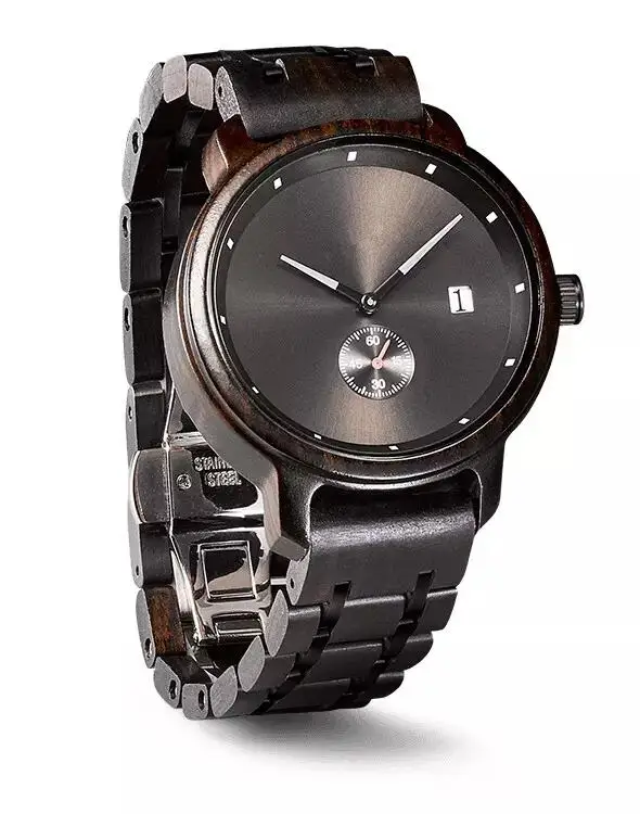 Luxury Branded Wood & Stainless Steel Watches Quartz Watch from China Factory