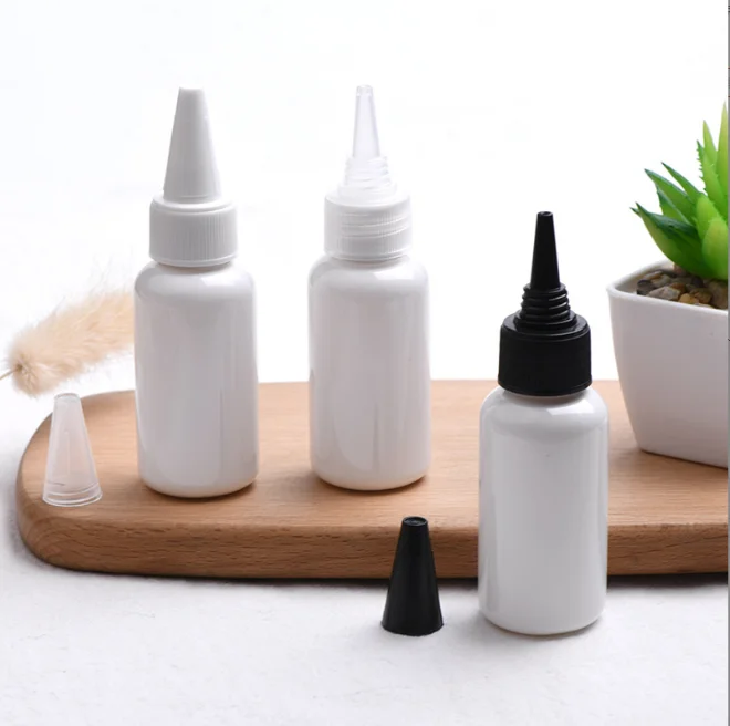 Customize support fast delivery 40ml PET plastic liquid gel Squeeze Dropper Bottle with Twist Top Spout Cap for ink and hair oil