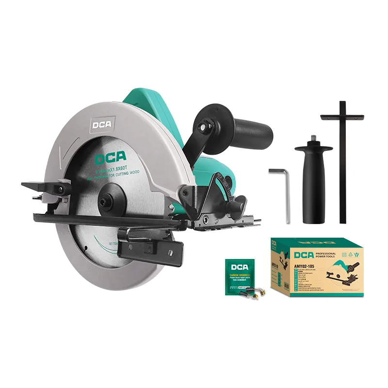 Portable 185mm Electric Wood Circular Saw With Adjustable Bevel Cutting Angle
