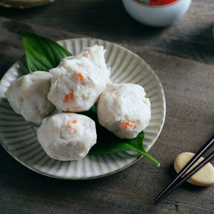 
High quality oem food supplier authentic original flavor hand made frozen scallop & shrimp ball surimi 