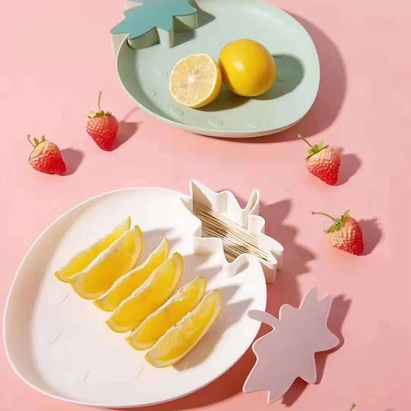 Креативная Фруктовая тарелка в форме клубники, домашняя тарелка для закусок, пластиковая тарелка для фруктов