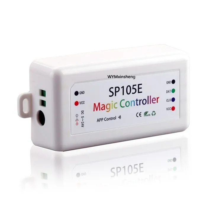 High Quality SP105e Bule tooth 2048 Pixels APP  DC5-24V Phone Control Magic Color RGB Digital Led Light Controller