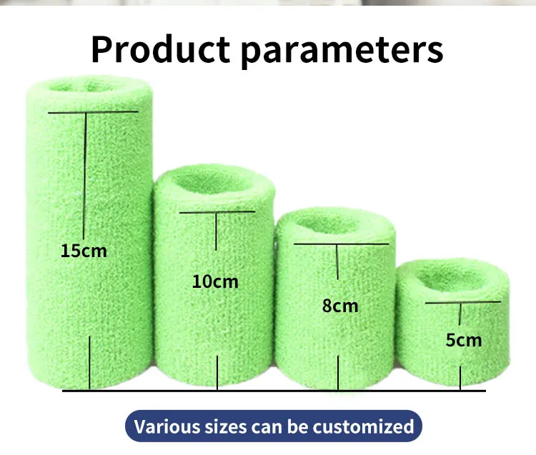 Custom rainbow embroidered tennis hand terry wristband bulk cotton sport wrist sweat band sweatband