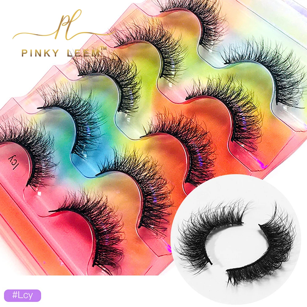 pinky leem 3d real mink eyelashes vendors eye lashesh set full strip lashes 18mm mink fluffy vendor cruelty vegan eyelashes