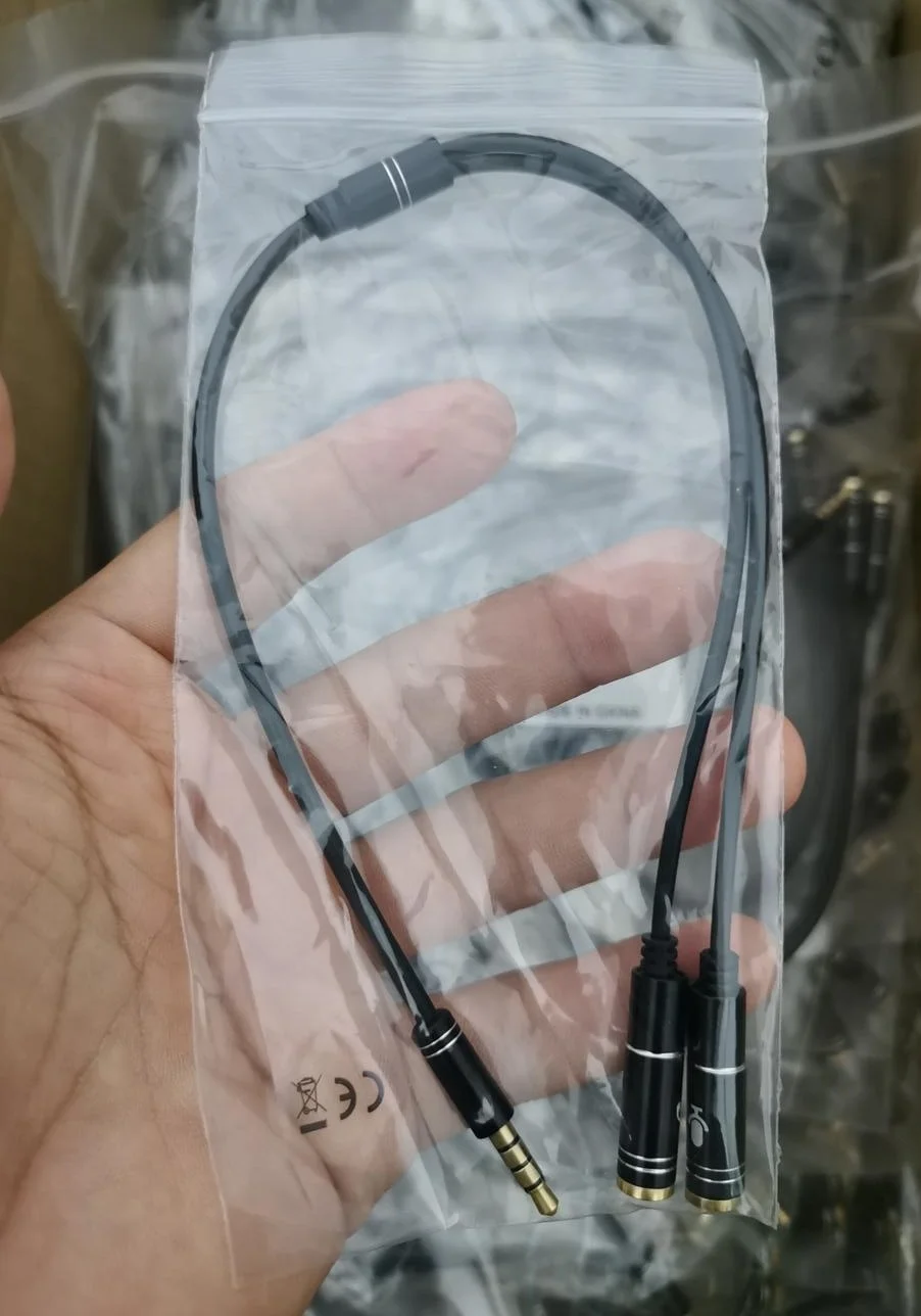 Headset Adapter Y Splitter 3.5mm Jack Cable with Separate Mic and Audio Headphone Connector Mutual Convertors for Notebook