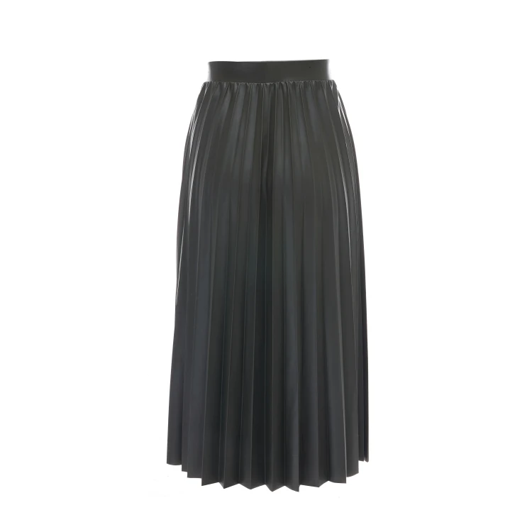 
New Arrivals Casual Office High Waist Pu Dry Cleaning Womens Long Plus Size Pleated Skirt 
