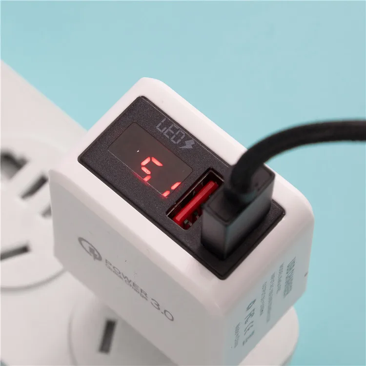 Power QC 3 0 basics 18 Вт двойной usb-порт многофункциональное портативное светодиодное настенное зарядное