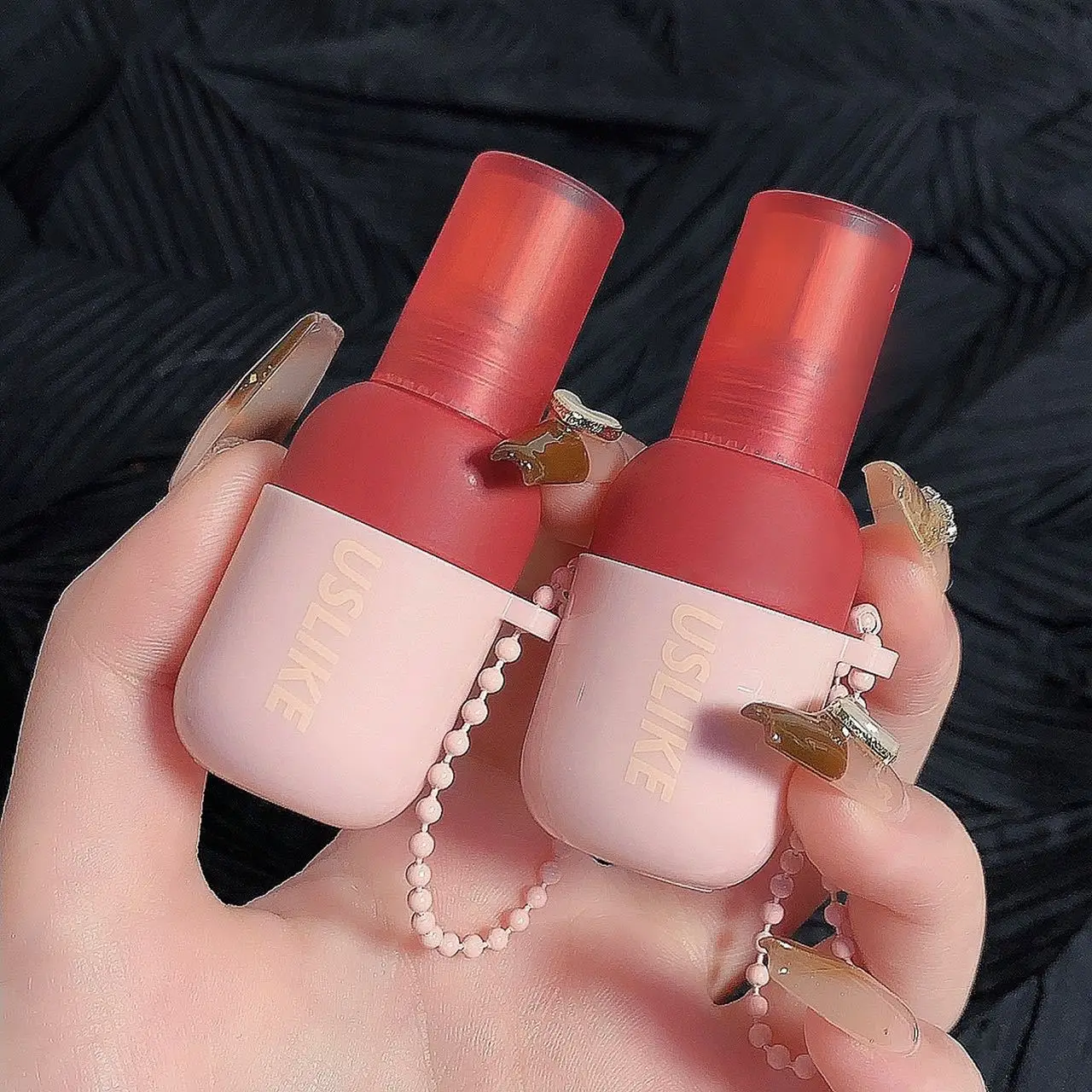 USLIKE Mini Lip Gloss Portable Keychain Lip Glaze Kawaii Lip Tint Makeup Korean Cosmetics for Female Makeup Matte Lipstick