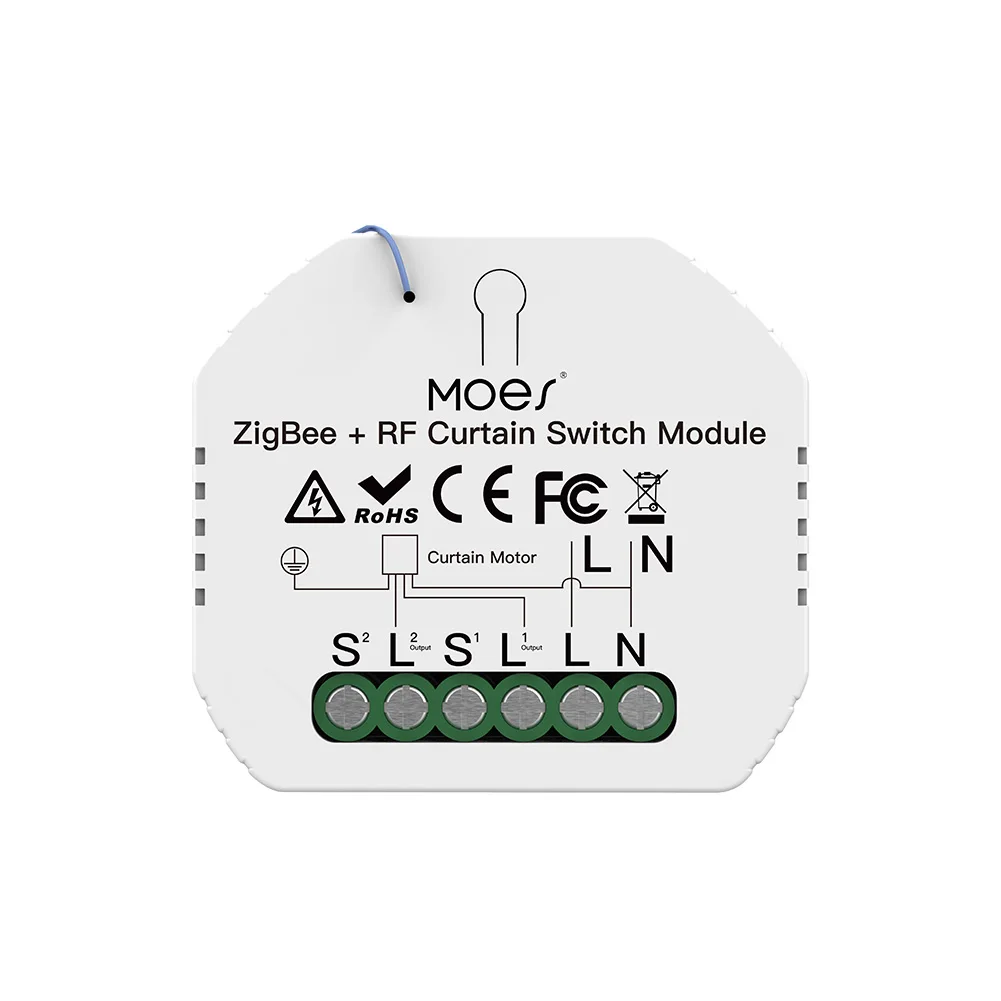 Модуль переключения занавесок ZigBee Smart RF433 для моторизованных роликовых жалюзи, двигатель 2MQTT Smart Life APP Alexa Google Home