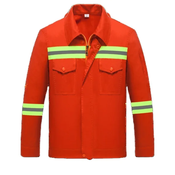 long sleeve sanitation firefighters rescue uniform long sleeve reflective strip overalls Engineer Set