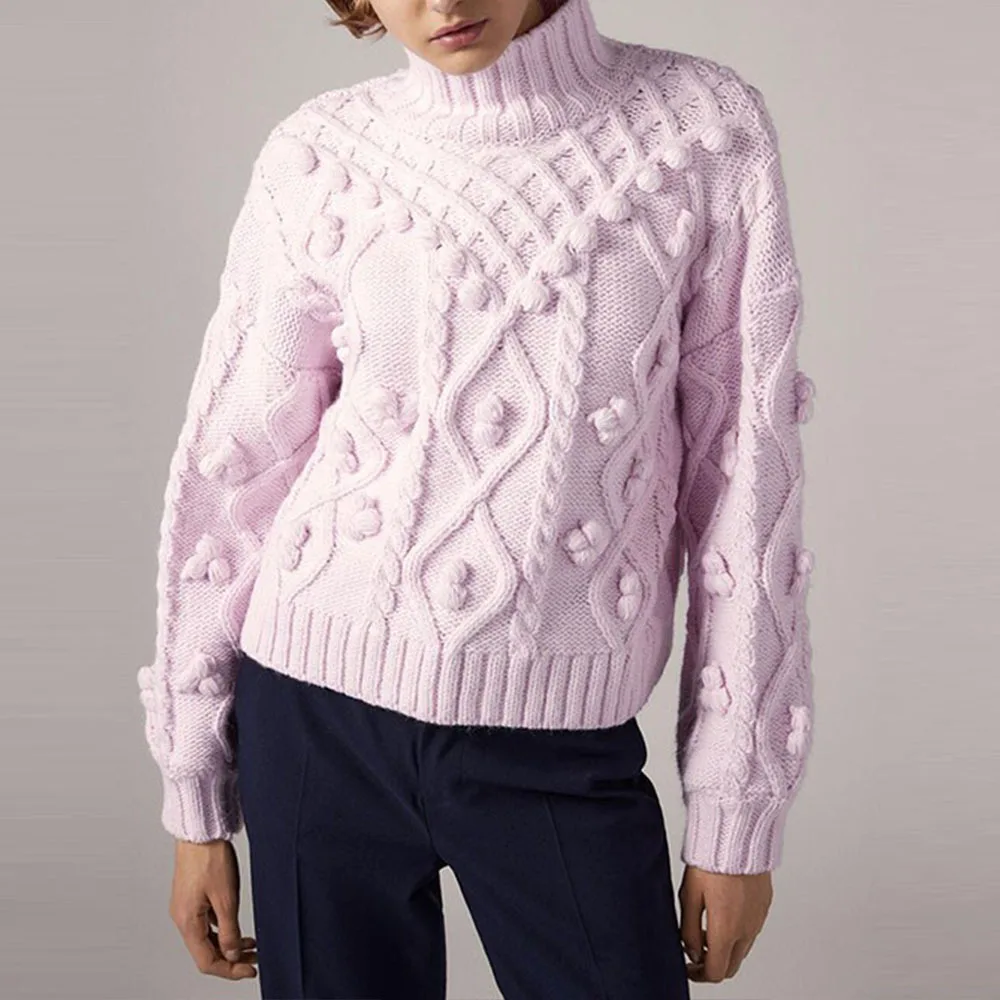 Custom Logo Winter Baggy Loose Tricot Womens Pink Factories Lantern Sleeve Hand Embroided Woman Pullover Knit Sweater Custom.jpg