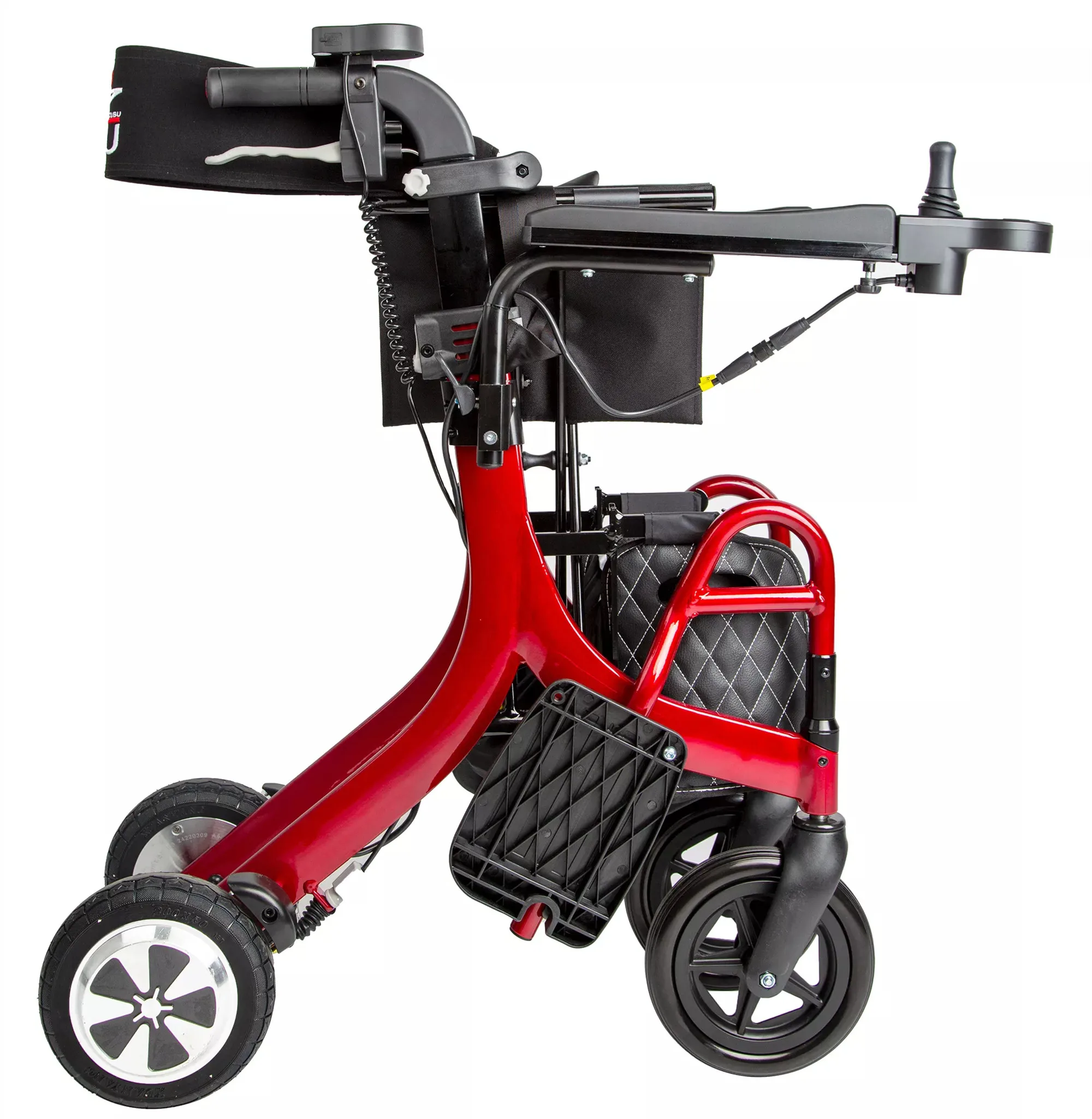 Nanjing CareMoving elderly 4 Wheeled power rolling walker fold up electric walker rollator with wheelchair