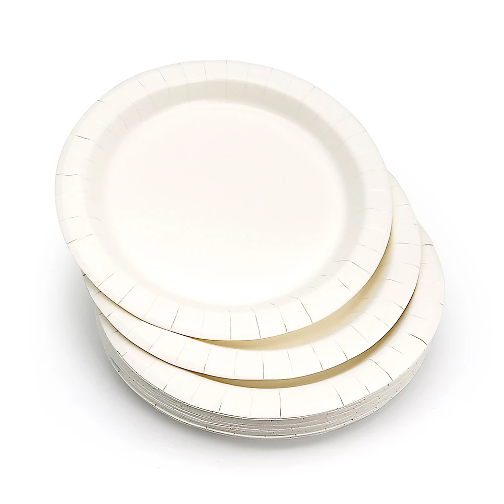 Disposable paper plates green raw material 100% compostable 9 inch paper plates 125-pack