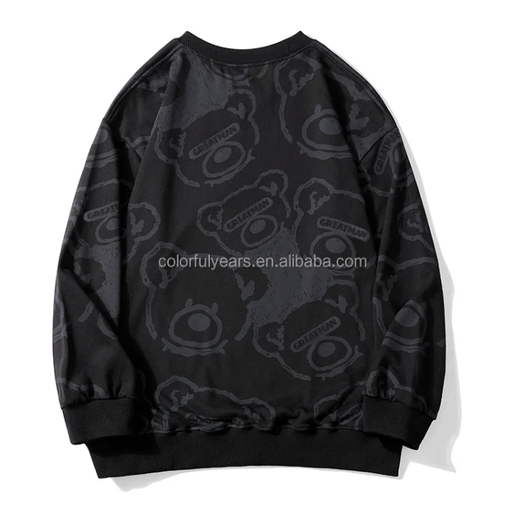Heavyweight Plain No String Wholesale Mans Crewneck Sweater Sweatshirt Patchwork Teddy Bear Full Print Anime Hoodies