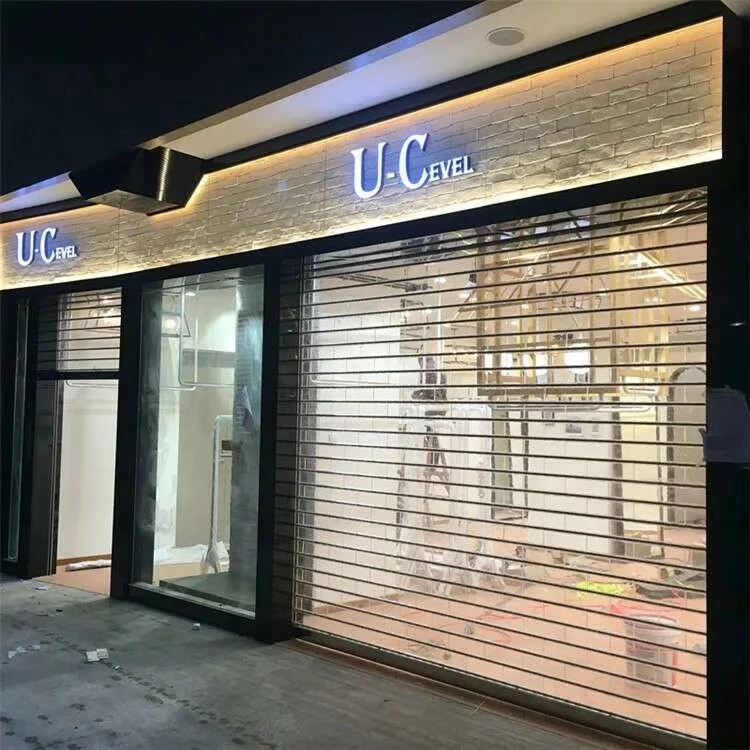 Ventilation Security Grill Polycarbonate Transparent Commercial Roller Shutter Door