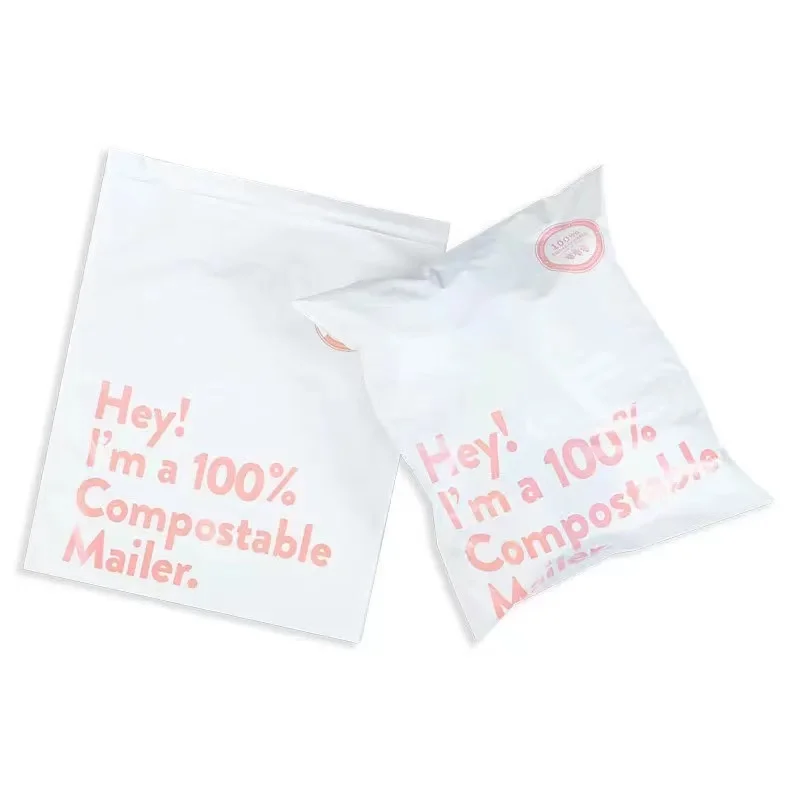 Cornstarch Eco Friendly Compostable Biodegradable Mailing Bags Customized Logo Printed