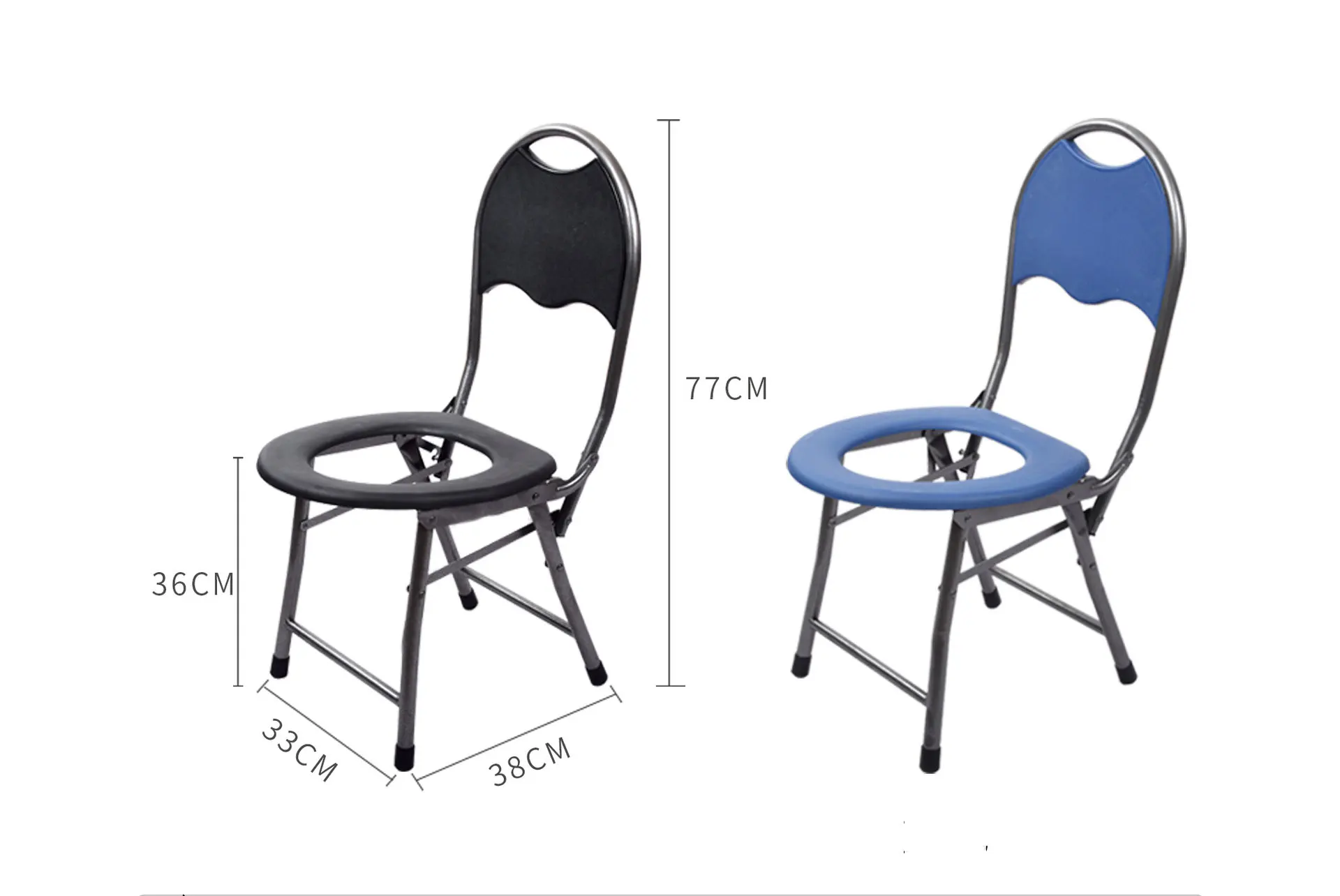 bedside folding aluminum plastic shower Stainless steel toilet chair hygiene for elderly with bedpan