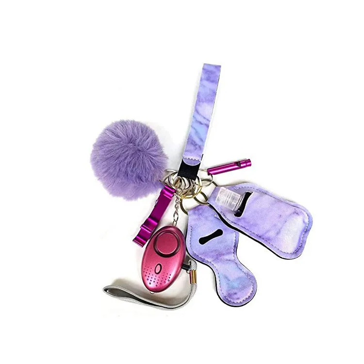 Amazon Hot Sale Colorful Personal Safety Window Breaker Self Defense Alarm Keychain Set For Women Self Defense Products