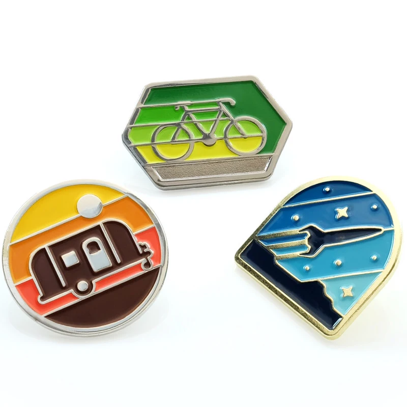 Cartoon Enamel Metallic Iron Zinc Alloy Pin Custom Enamel Badge Soft Enamel Pin with High Polish Nickel Clutch