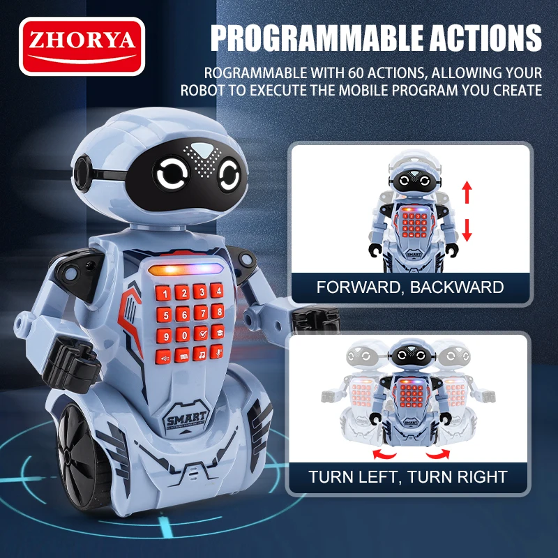 Leemook new arrival Blue Remote Control Robot Electric music light dancing educational robots toy programmable action robot toys