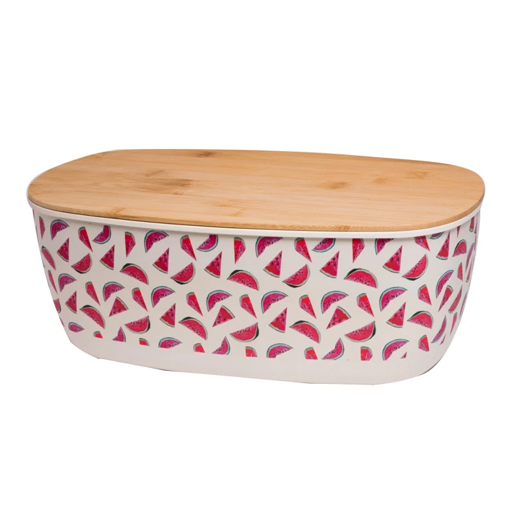 
Joyhome eco friendly Customized bamboo fiber bread bin box with bamboo lid bento lunch box 