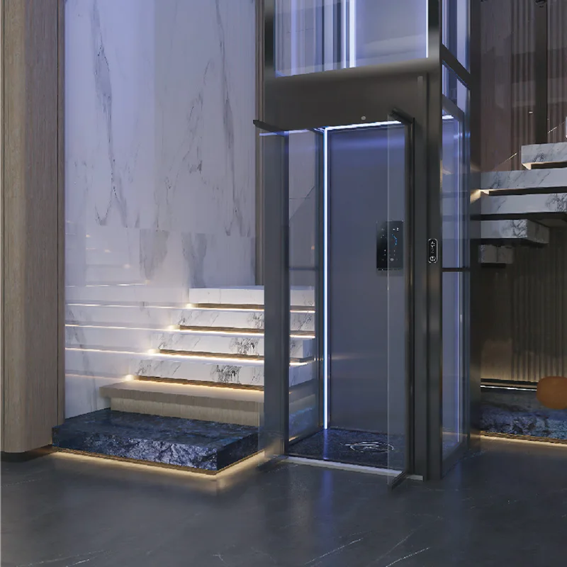 household residential Platform passenger lift sightseeing steel strip elevators with new designed
