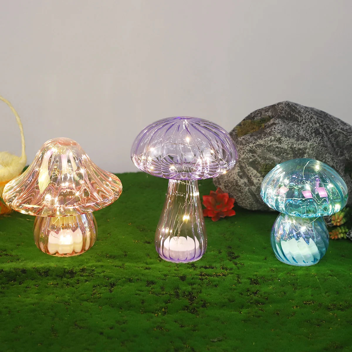 easter best selling products glass mushroom ornaments spring easter mushroom led