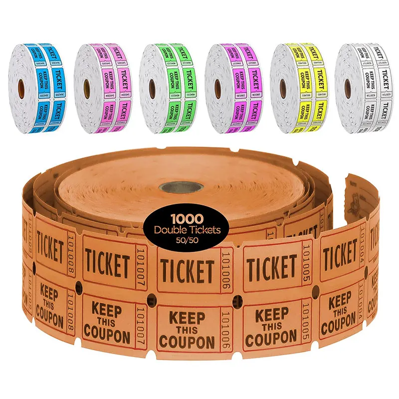 Custom Print Ticket Roll Prizes Lottery Coupon Sweepstakes Raffles Paper For Sweepstake Thrilling Game Church Organization