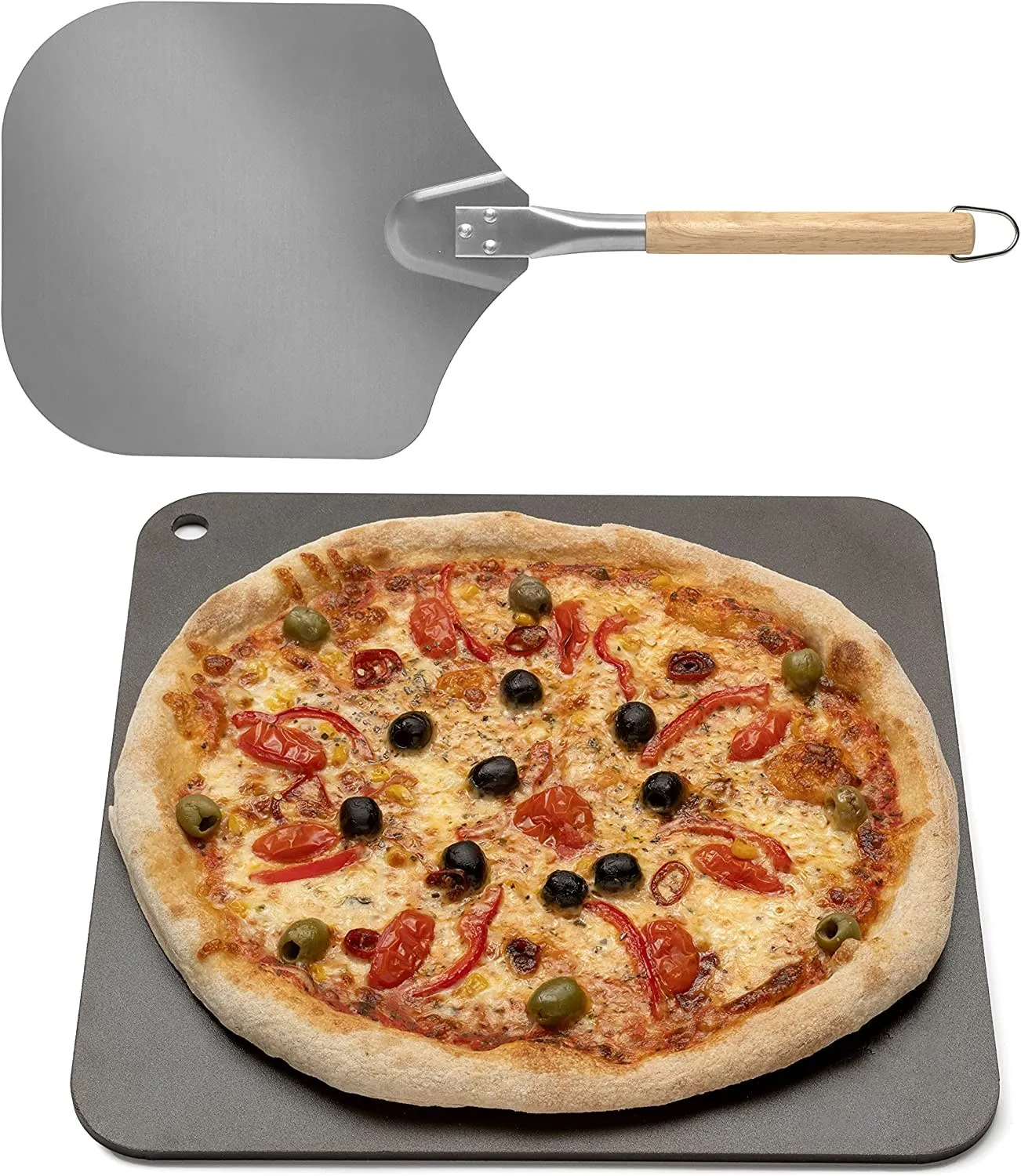 Carbon baking pizzasteel food vegetable oil surface treatment unique pizza baking peel set