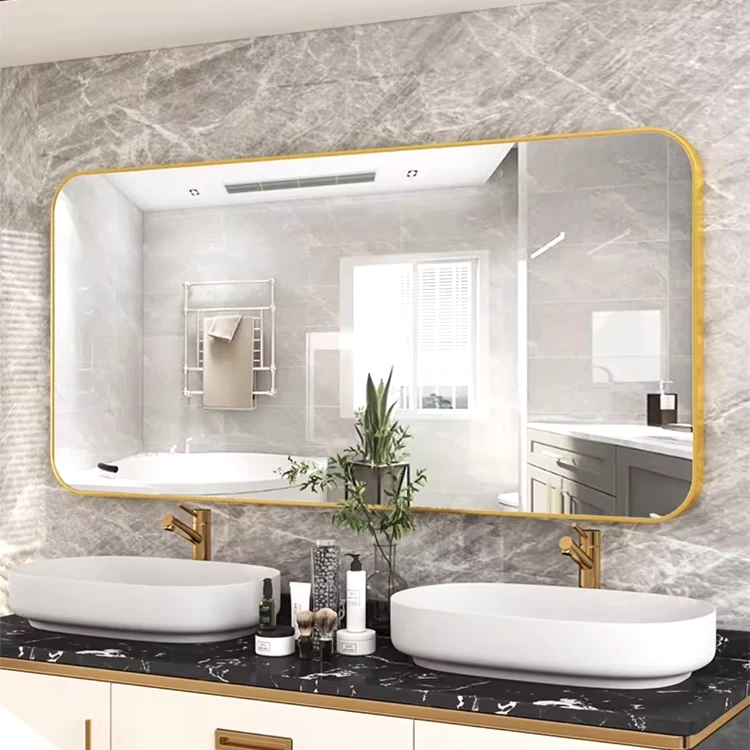 Hot Selling Factory Wholesale Framed Bathroom Living Room Bedroom Low Price Aluminum Alloy Frame Full-length Stickers Mirrors