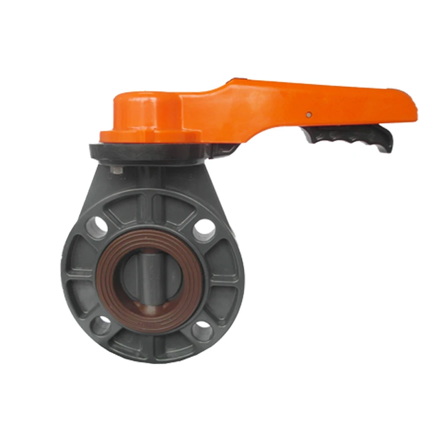DIN/JIS/ANSI UPVC/CPVC/Pph/PVDF EPDM seal Handle Butterfly Valve for Acid-Base Chemistry Industry using