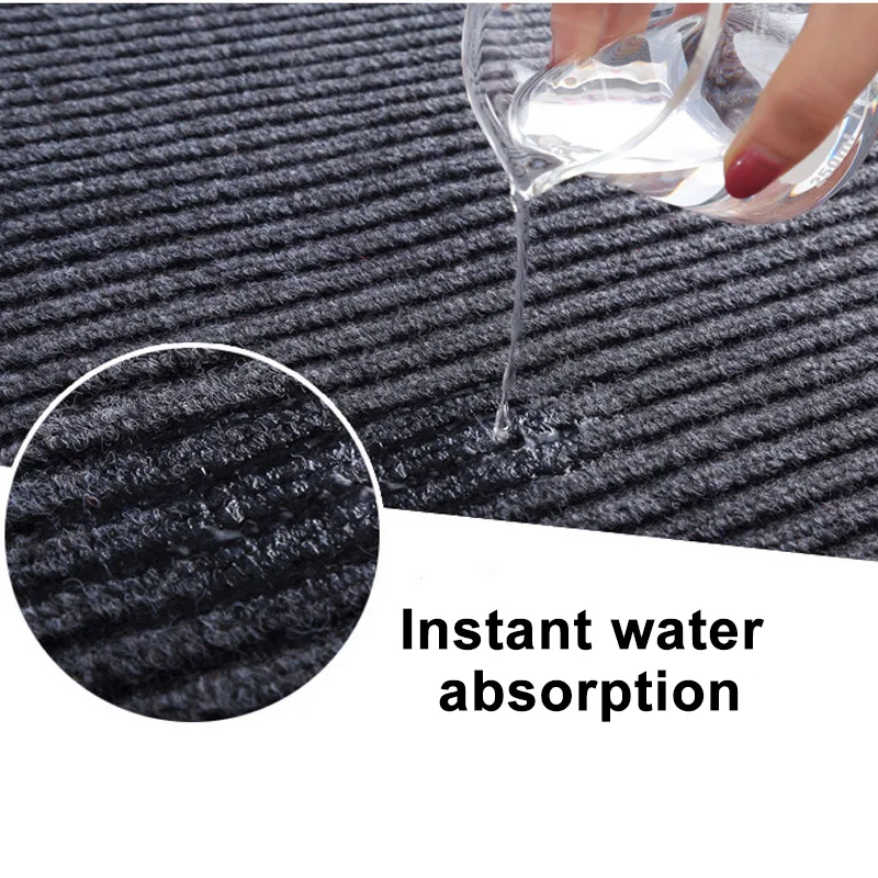 Hot selling polyester fiber floor door mat water absorbent floor double ribbed door mat rugs with non slip rubber backing