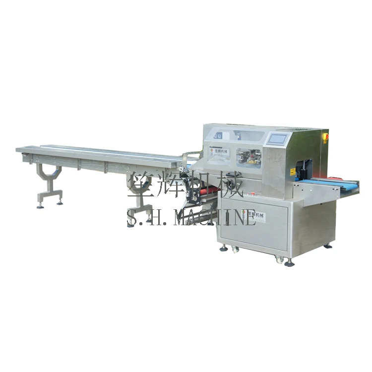 Automatic supermarket fresh vegetable packing machine metal detector large food pouch flow horizontal packaging processing line