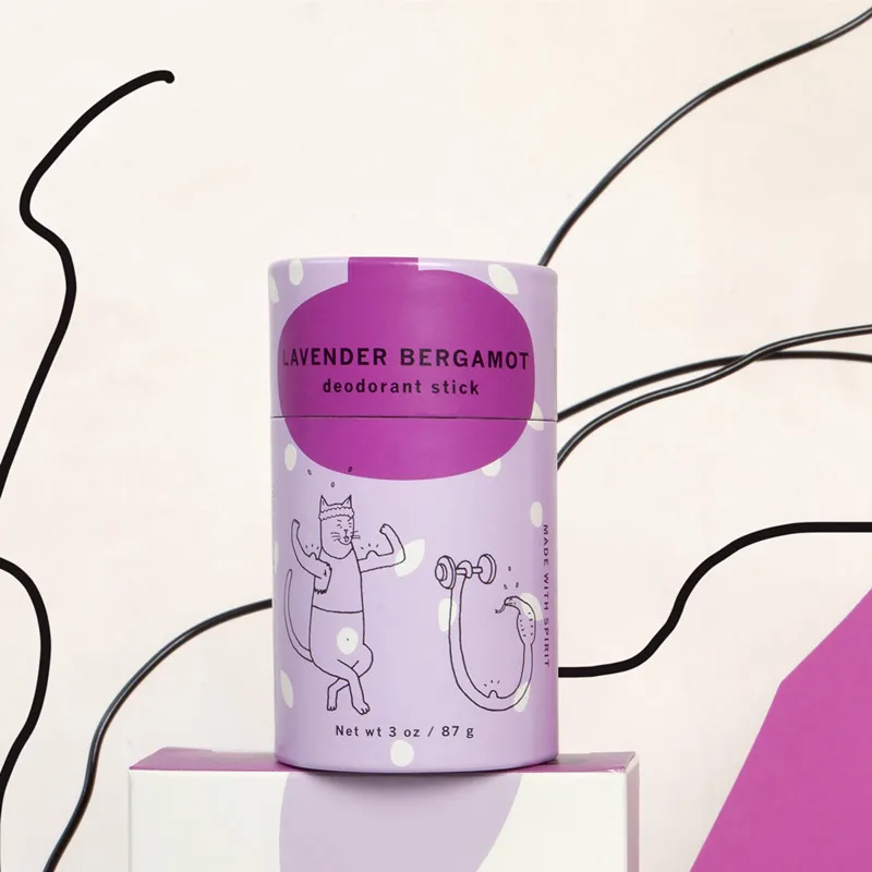 Custom Eco-Friendly Cardboard Push-up Tube with Wax Paper Lining for Lip Balm Deodorant Stick Packaging Cosmetic Use