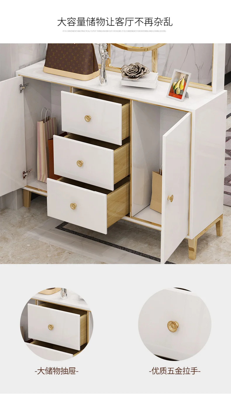2021 Postmodern minimalist light luxury hall cabinet with large capacity porch shoe cabinet with partition room divider
