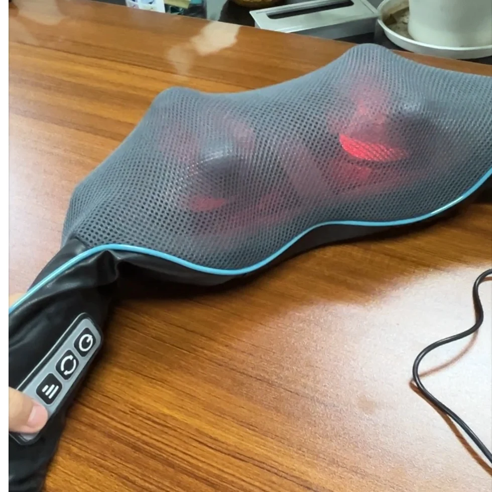 Electric Deep Tissue Shoulder Massager  Pillow 3D Kneading Shiatu Back and Neck Massager for Shoulder, Leg, Body