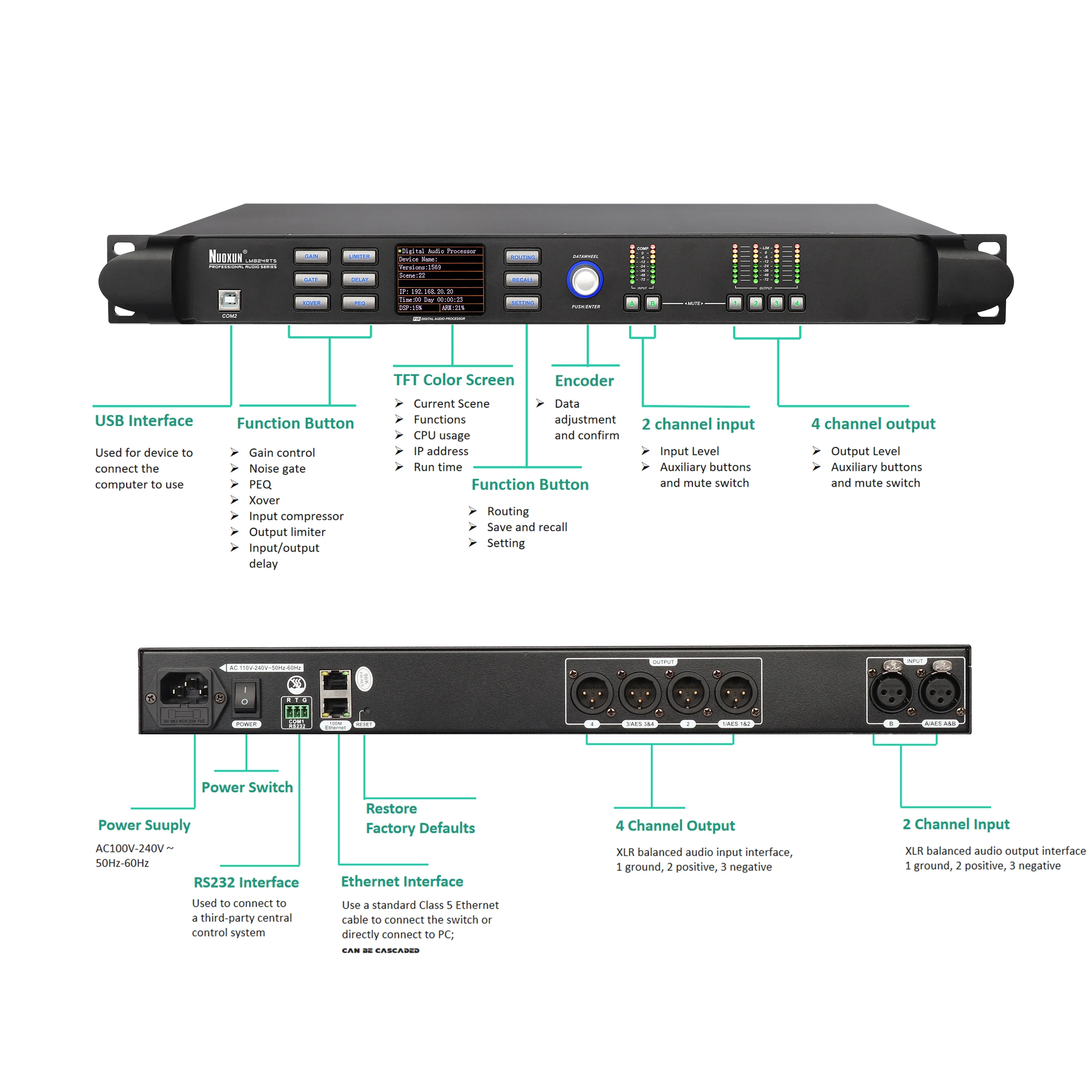Dsp Audio Processor DBX Professional Digital DriveRack Audio Effects Processor Digital Audio Processor Speaker Management