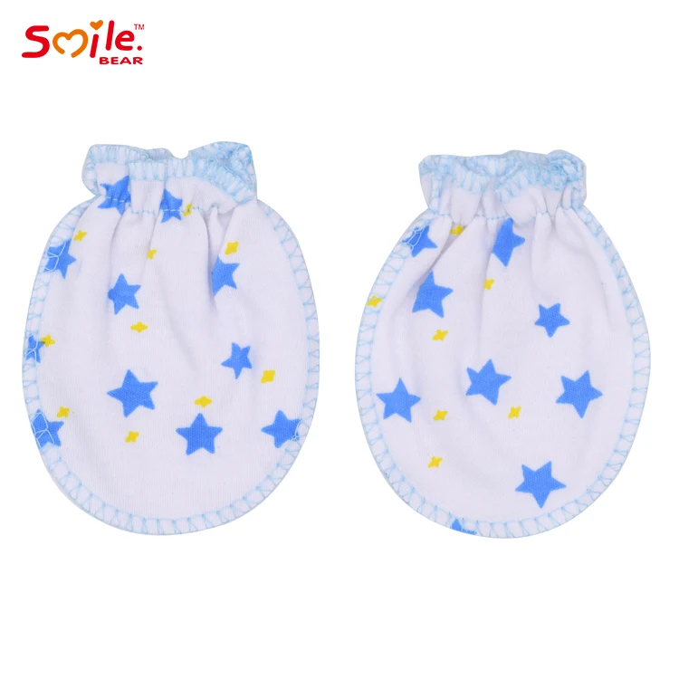 Smile Bear Protection Face Anti Scratching Gloves Soft Cotton Infant baby Mittens Glove