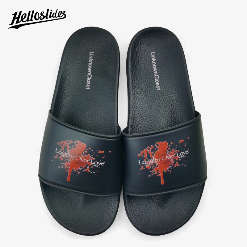 Helloslides Fashion Men Sandals Manufacturer Slippers 2021 Eva Slides Custom Slides Rubber Logo On Slippers