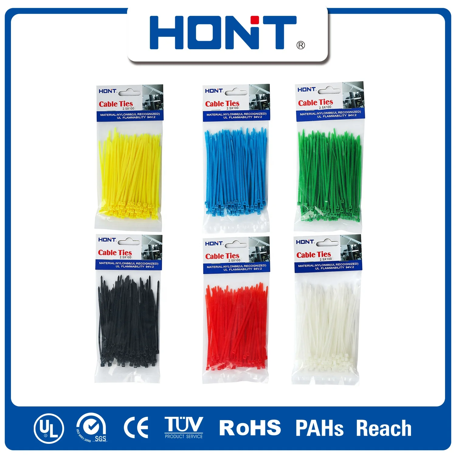 China factory nylon 66 pa 66 material cable tie plastic supplier cable clamp strap wraps 7.6*380mm zip ties