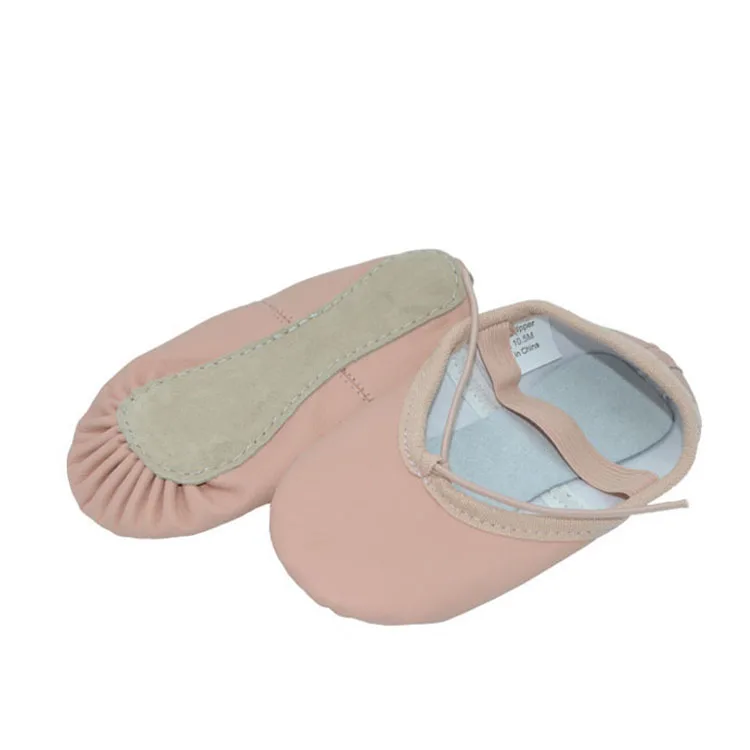Wholesale children full suede sole leather ballet dance shoes