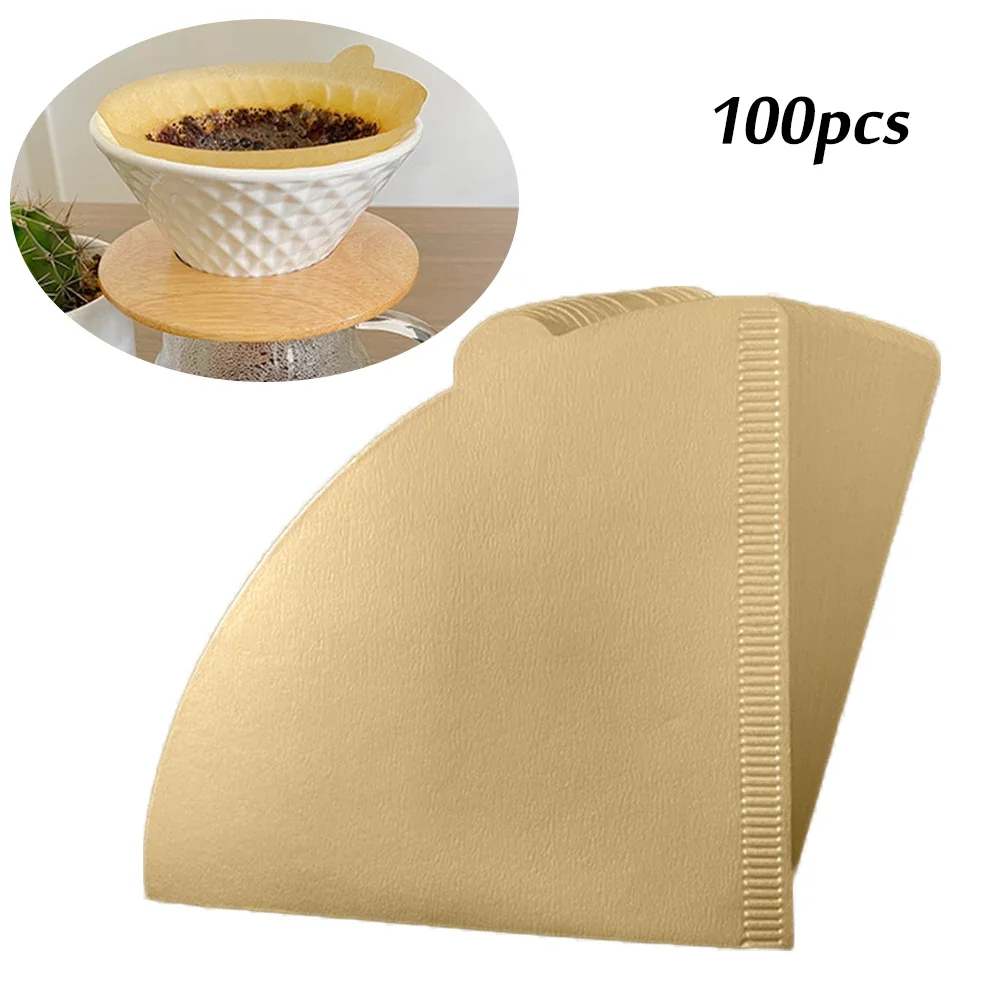 1-4 Cups Food Grade V Shape Cone Coffee Paper Filters with Ear