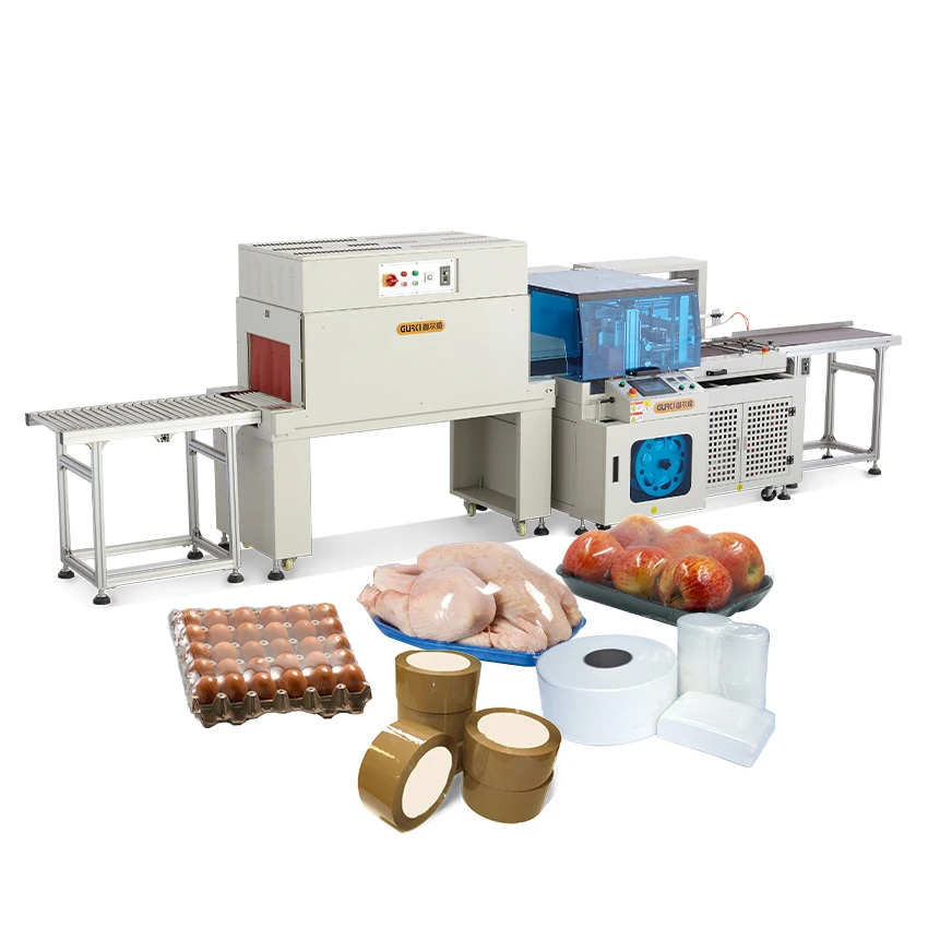 Auto Shrink Wrap Machine For Egg Trays Cosmetic Paper Roll  Bopp Tape  Food Chicken Fruit Cloths